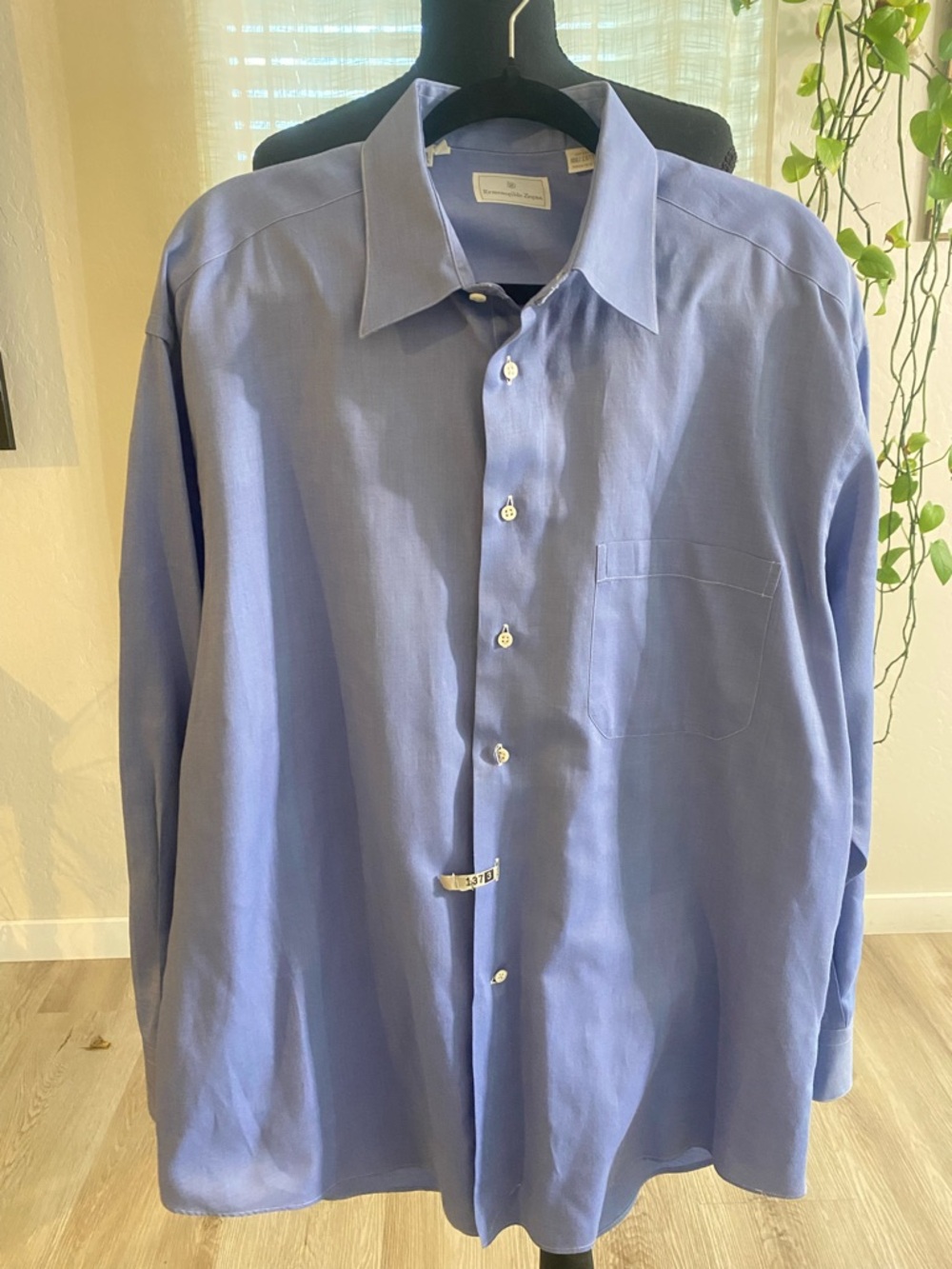 Ermenegildo Zegna Light Blue Long-Sleeve Dress Shirt XL